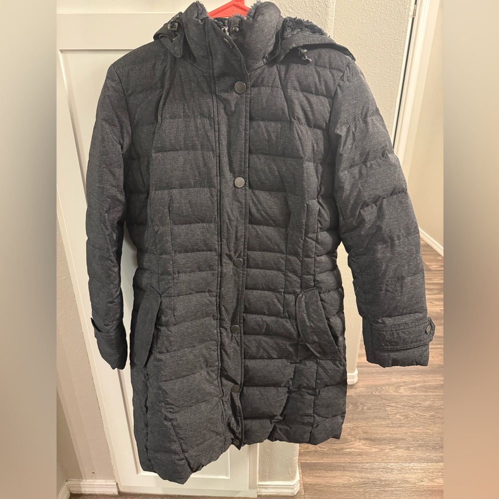 Lands' End Women's Charcoal Puffer Coat